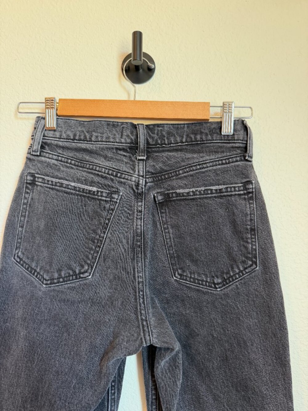 Abercrombie & Fitch 90s Baggy Low Rise Jeans Black Wide Leg Women’s 0R 25 - Picture 5 of 8